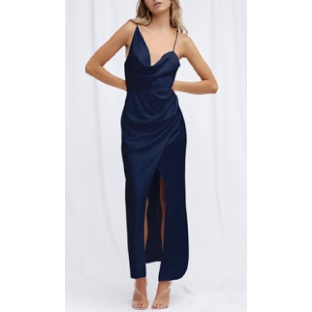 NWT SIGNIFICANT OTHER Aria Satin Dress in Midnight Blue Sz 8 $248‎